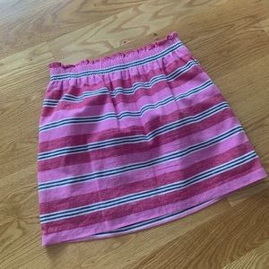 J.Crew Factory Linen-Cotton Blend Striped Sidewalk Skirt
